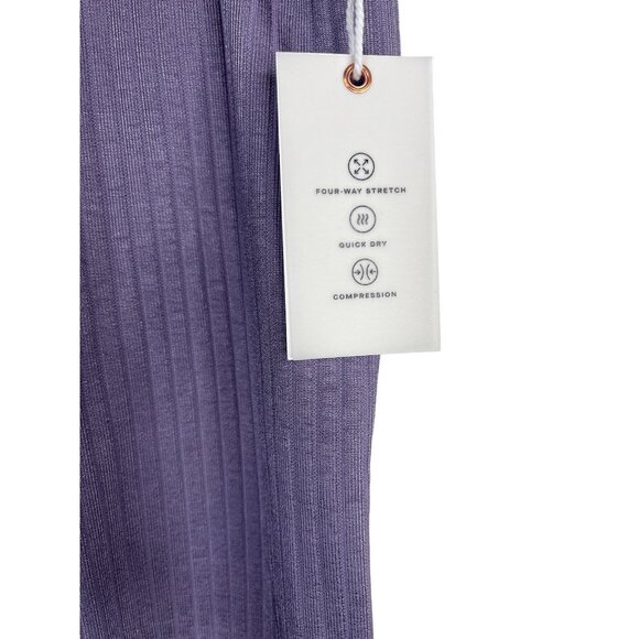 Good American Ribbed Leggings NWT Size 1/2 Dusty Violet Compression Yoga Pants - Picture 6 of 13